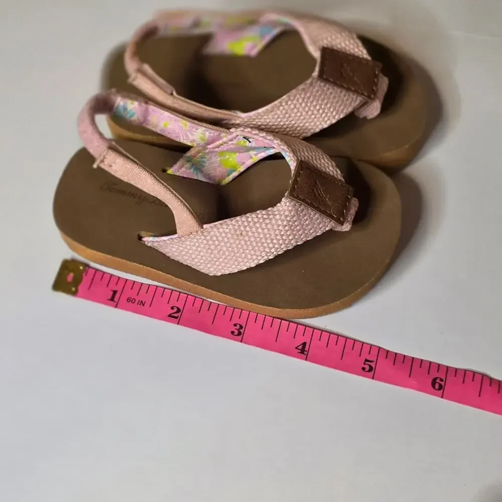Tommy Bahama Toddler size 5-6 Thong Flip Flops with Elastic Back EUC